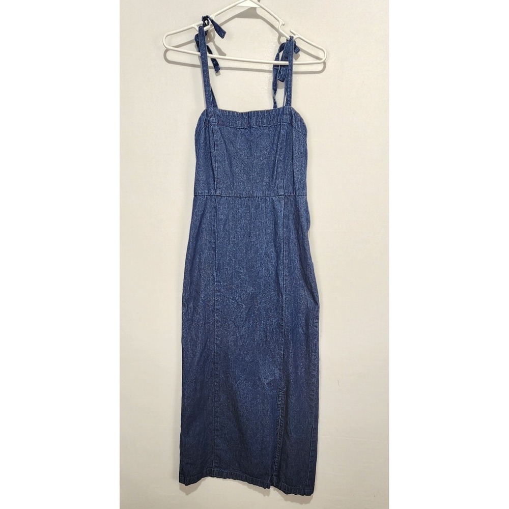 Apres Jour‎ Women's Casual Strappy Denim Freshy Dress Blue Size S